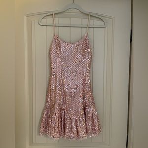 Pink & Flare boutique - mini dress, size small, pink, sequins, open back